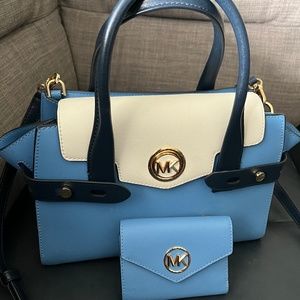 Michael Kors Small Carmen Satchel Handbag Bag & Matching Wallet Set